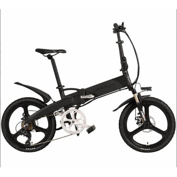 Istimewa Sepeda Listrik lipat Lankeleisi G660 black/grey - Grey Black
