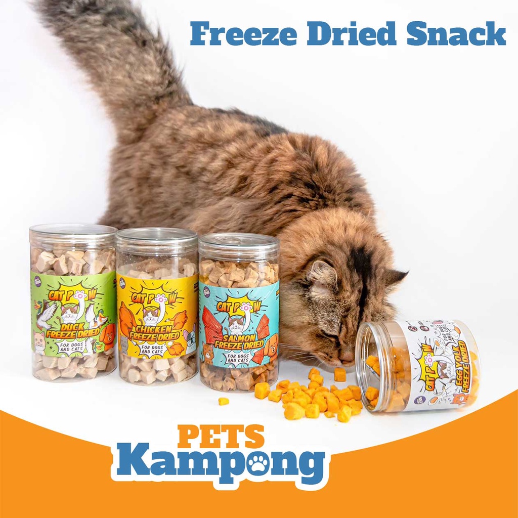 CATPOW Freeze Dried Snack protein untuk kucing anjing