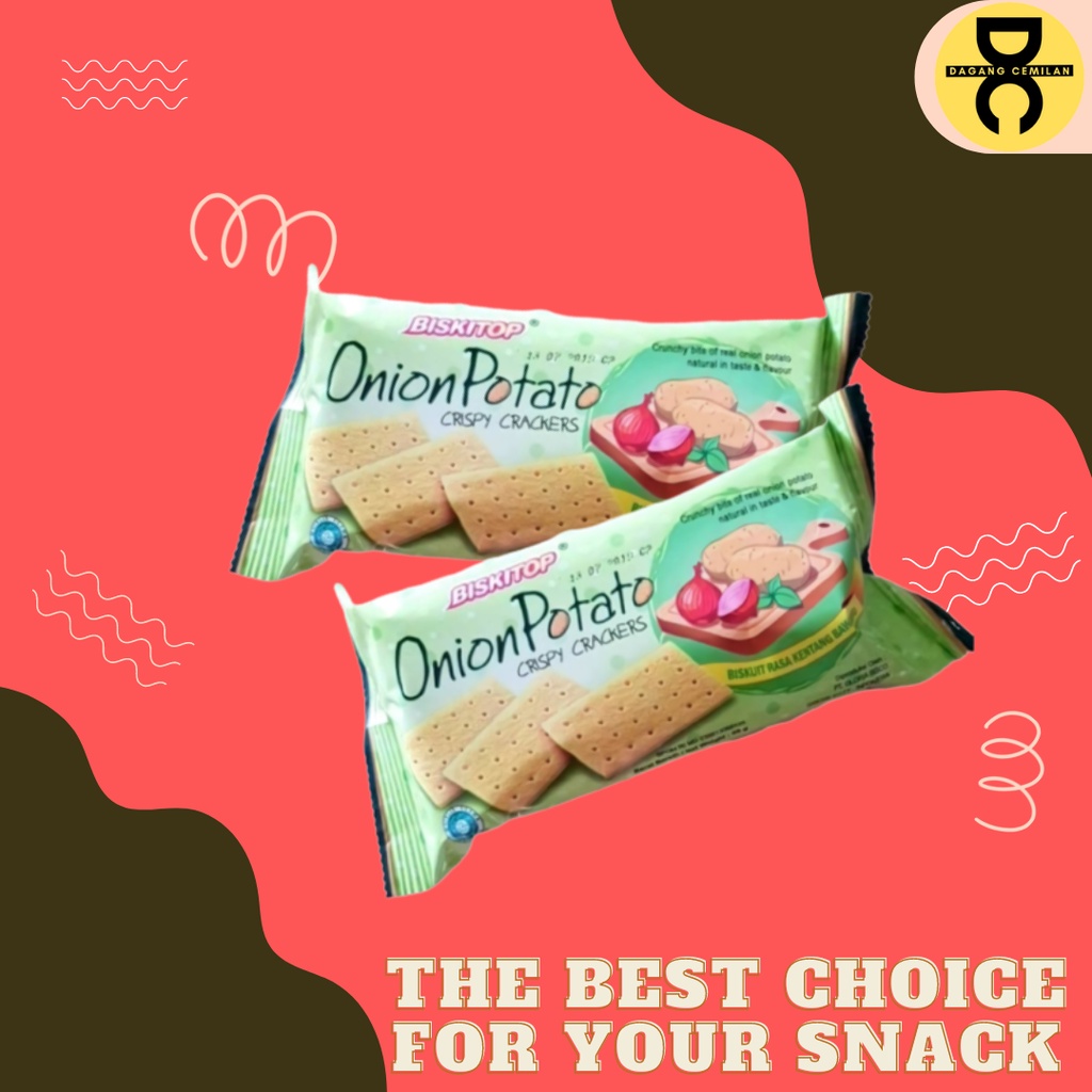 

DC - BISKITOP ONION POTATO 50g Biskuit Kue Kering Anak Dewasa Enak Renyah Biscuit Rasa Kentang Gurih