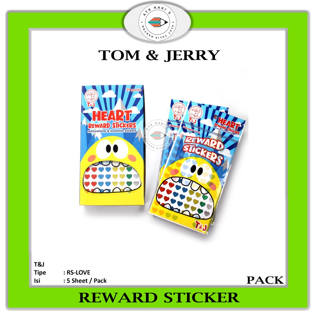 

TOM & JERRY - Heart Reward Sticker - Sticker Love / Hati - 1 Pad