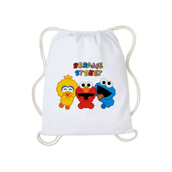 Promo - Tas serut tote bag elmo sesame street lucu kanvas goodie bag aesthetic - TRIO, TOTE BAG - Se