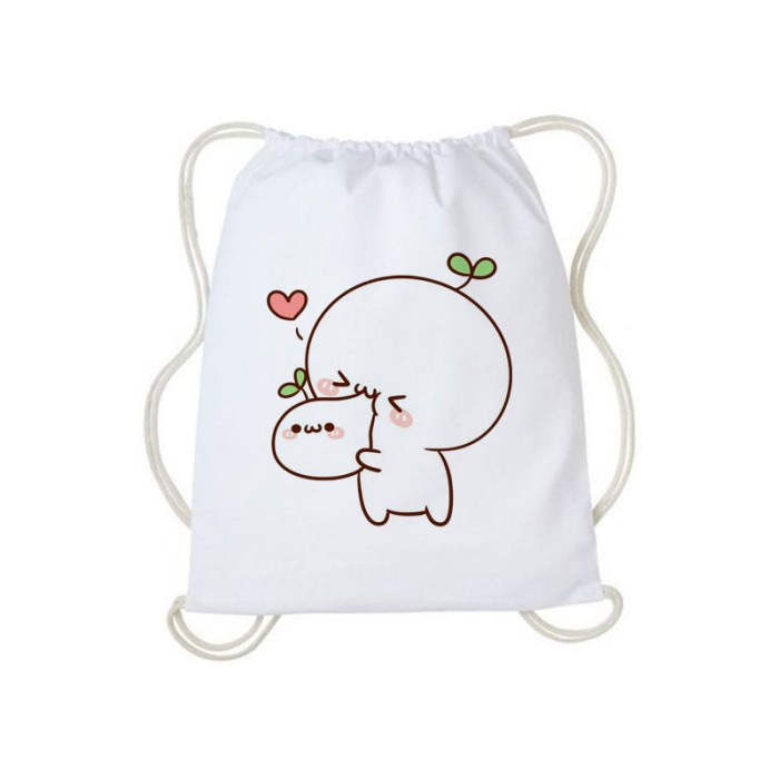 Promo - Tas Serut Tote Bag Mochi Pentol Lucu Kanvas Wanita Aesthetic Murah - MAKAN, TOTE BAG - Sedia