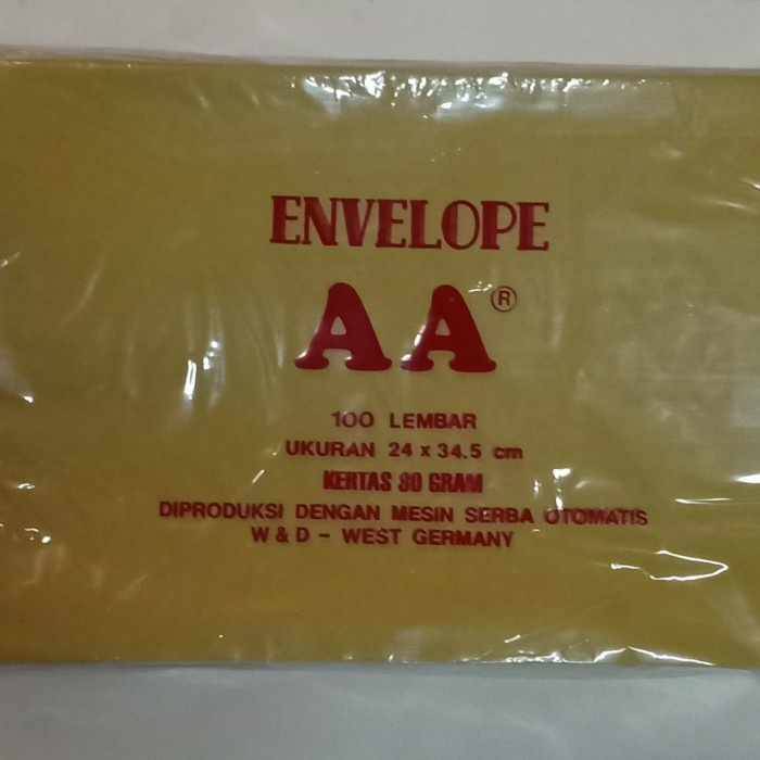 

Amplop coklat AA ukuran Folio (100lbr)