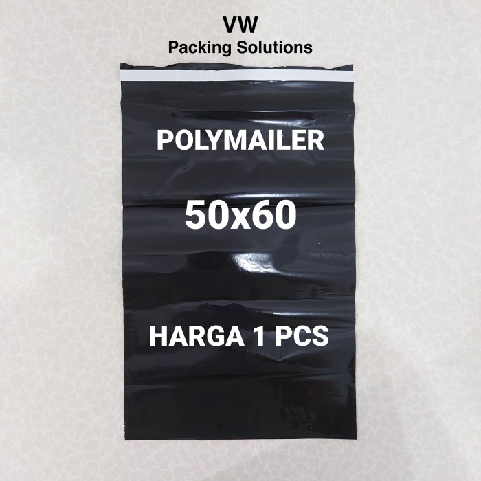 Polymailer Hitam 50x60 | Plastik Polymailer