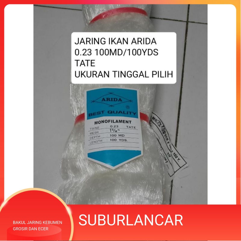 JARING IKAN ARIDA 0.23 100md/100yds tate UKURAN TINGGAL PILIH jaring arida pukat ikan arida jaring i