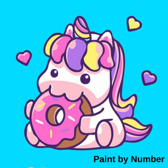 

canvas painting anak - paint by number - kanvas lukis seri UNICORN