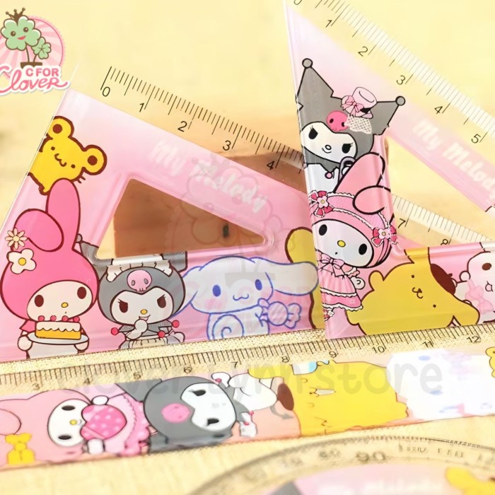 

CUTE CHARACTERS PENGGARIS SET ISI 4 PCS ruler set stationary imut cute