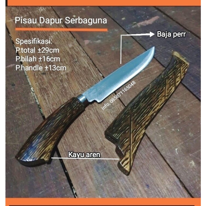 Badik asli bugis / pisau badik baja asli tajam / pisau tajam super baja / Promo Badik Ukir Pendek Golok Sembelih Rasamala Baja Per  MF