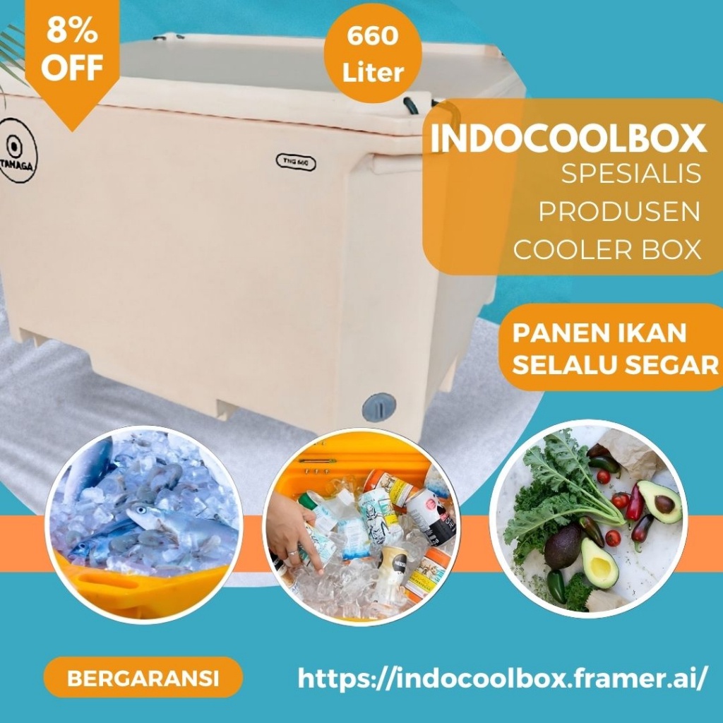Cooler Box Tanaga 660 Liter Termos Es Kotak Tempat Es Batu Daging Ikan Frozen Food Coolbox Ice Box Sterofoam Storage Fiber