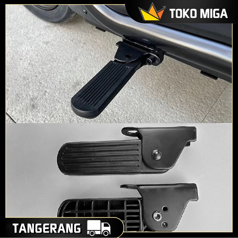 Jalu Lipat Pijakan Kaki Belakang Sepeda Listrik Jalu Pijakan Kaki Belakang Baja Karet 1 Pasang