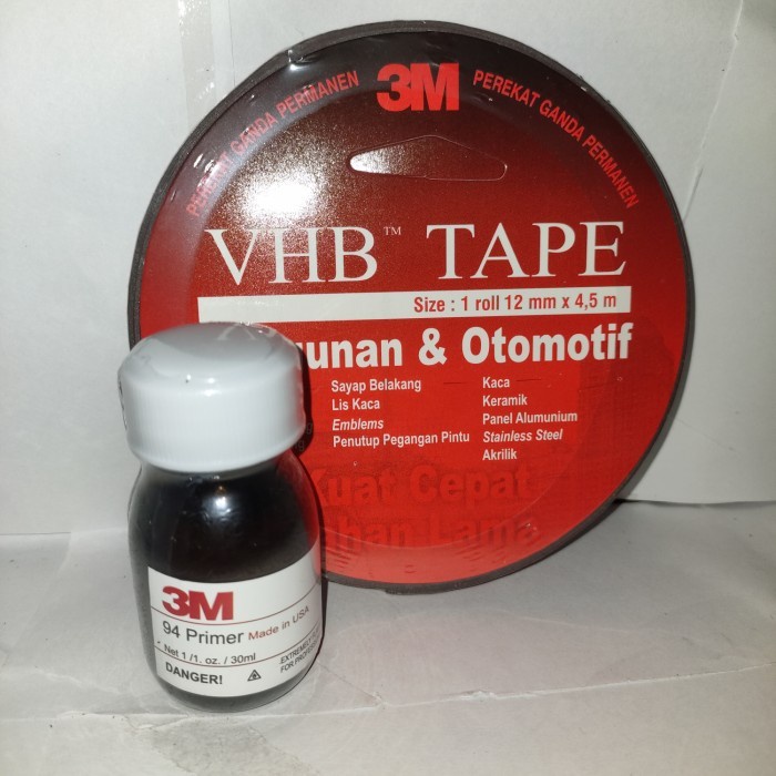 Double tape 3m VHB merah+3m 94 Primer Lem cairan perekat Double tape