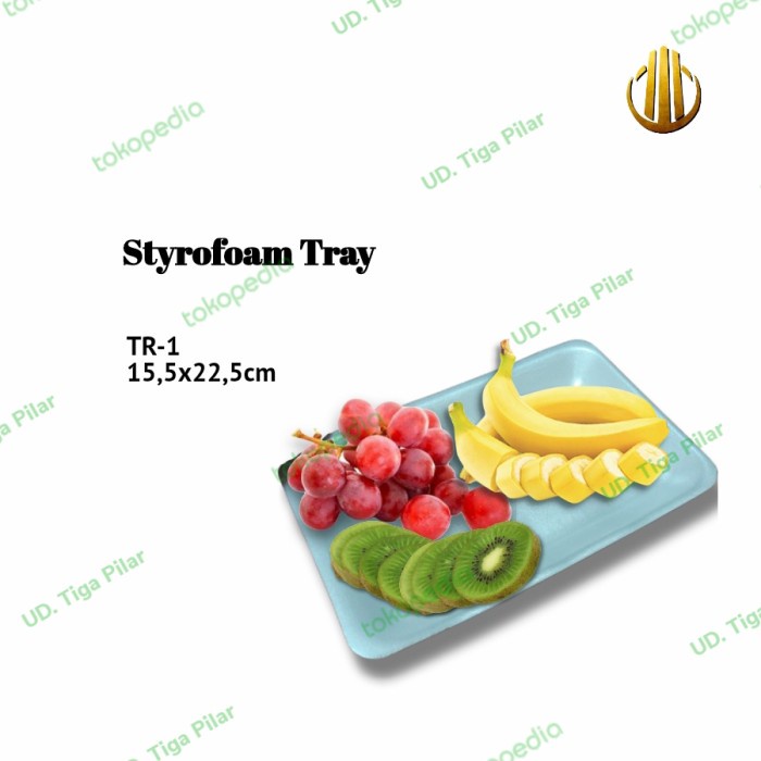 styrofoam tray buah/sayur/daging/ikan/kacang-kacangan