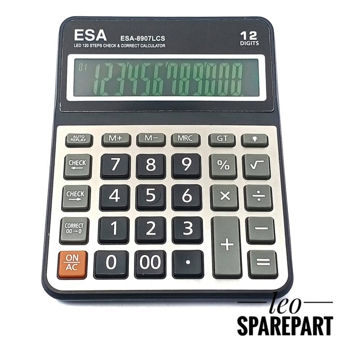 

KALKULATOR ESA-8907LCS LED LAYAR MENYALA