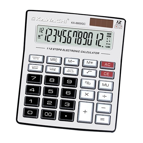 

KAWACHI Kalkulator 12 Digit KX 8800 GC | Electronic Calculator two way