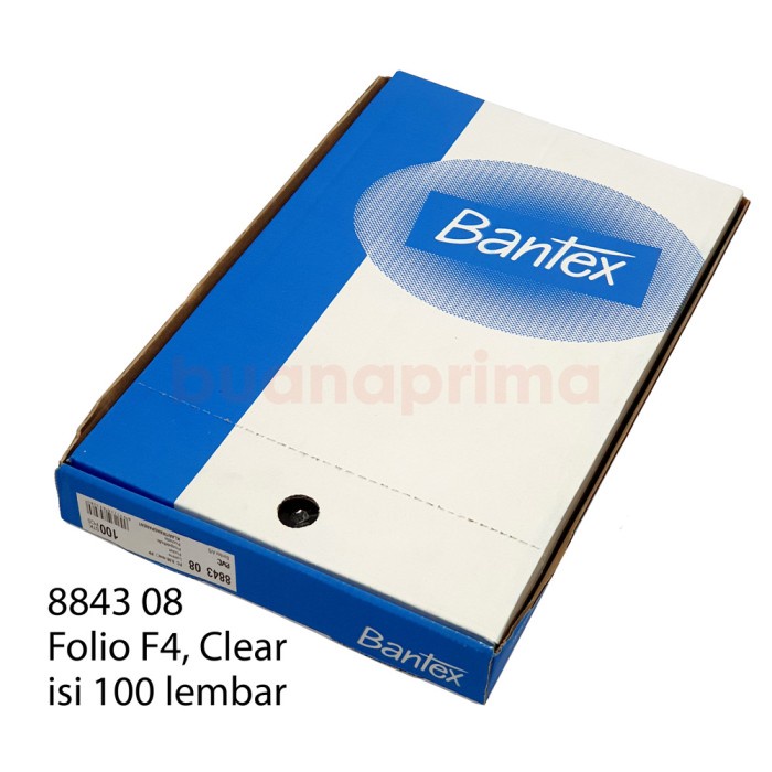 

Sheet Protector Bantex F4 Clear isi 100 Lembar Folio PP Pocket 8843 08