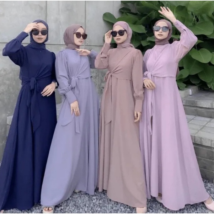 FASHION MUSLIMAH/Gamis Crinkle Raya Ukuran M,L,XL,XXL Jumbo Terlaris Gamis Raya Bahan Crinkle Airflo
