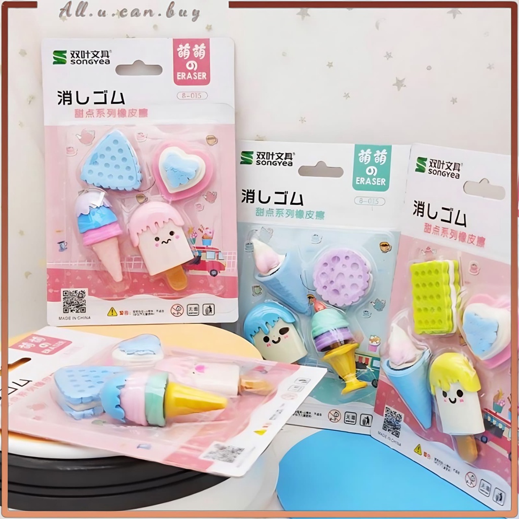 

Penghapus Pensil Set Karakter Cute Alat Tulis Penghapuss Pensill