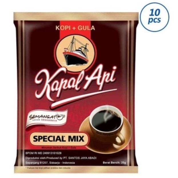 

KOPI KAPAL API SPECIAL MIX 23 GR X 10 PCS ORIGINAL