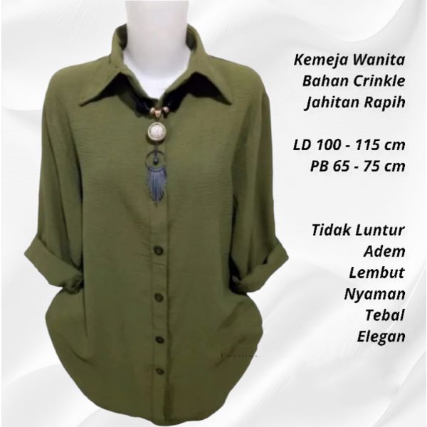 BAJU KEMEJA WANITA//KEMEJA WANITA BAHAN CRINKLE