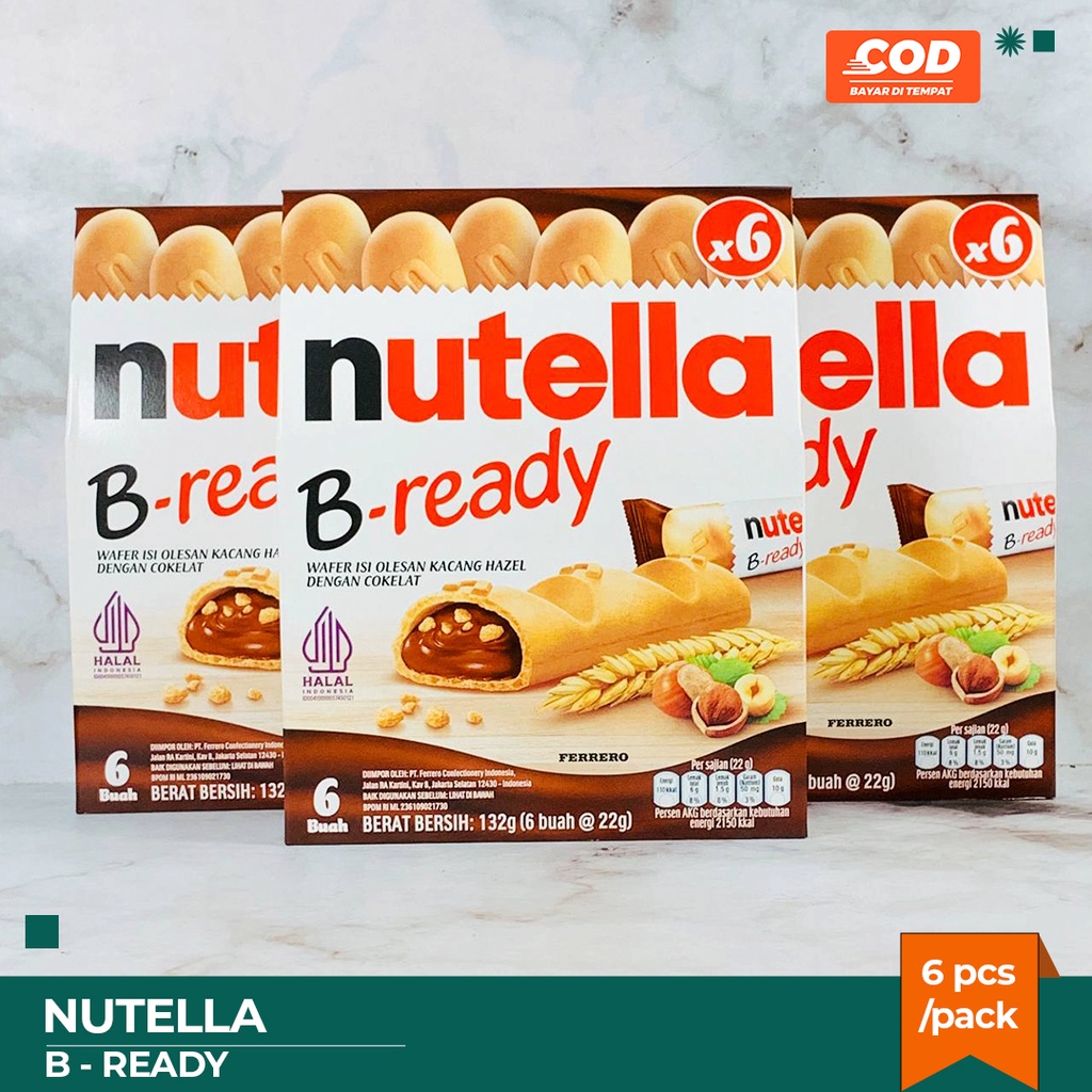 BISKUIT NUTELLA B-READY PACK ISI 6pcs 132gr ORIGINAL FERRERO HALAL