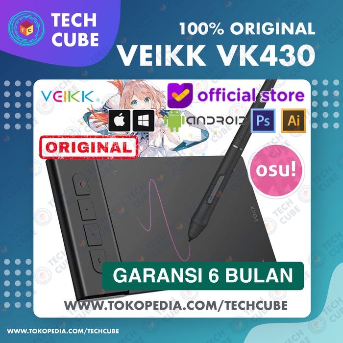 VEIKK VK430 Digital Graphic Drawing Pen Tablet OSU Altr S640 VK640 A30 - Tablet