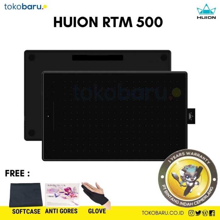 DRAWING TABLET HUION RTM 500 GRAPHIC TABLET PEN STYLUS RTM500 HUION - Hitam