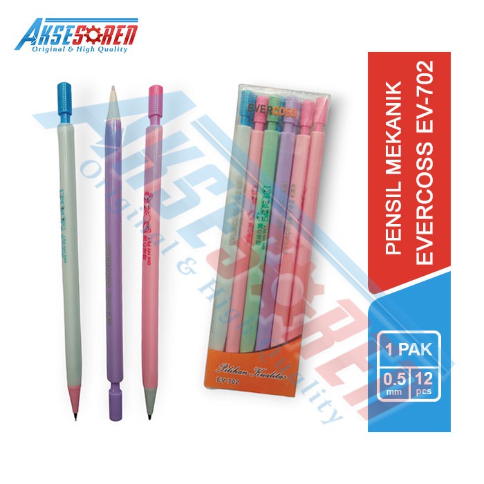 

Aksesoren Pensil Mekanik Evercoss [EV-702/ 1pack /12 Pcs] / Pencil Modern / Pinsil Mekanik / Alat Menggambar Pingsil Isi Ulang