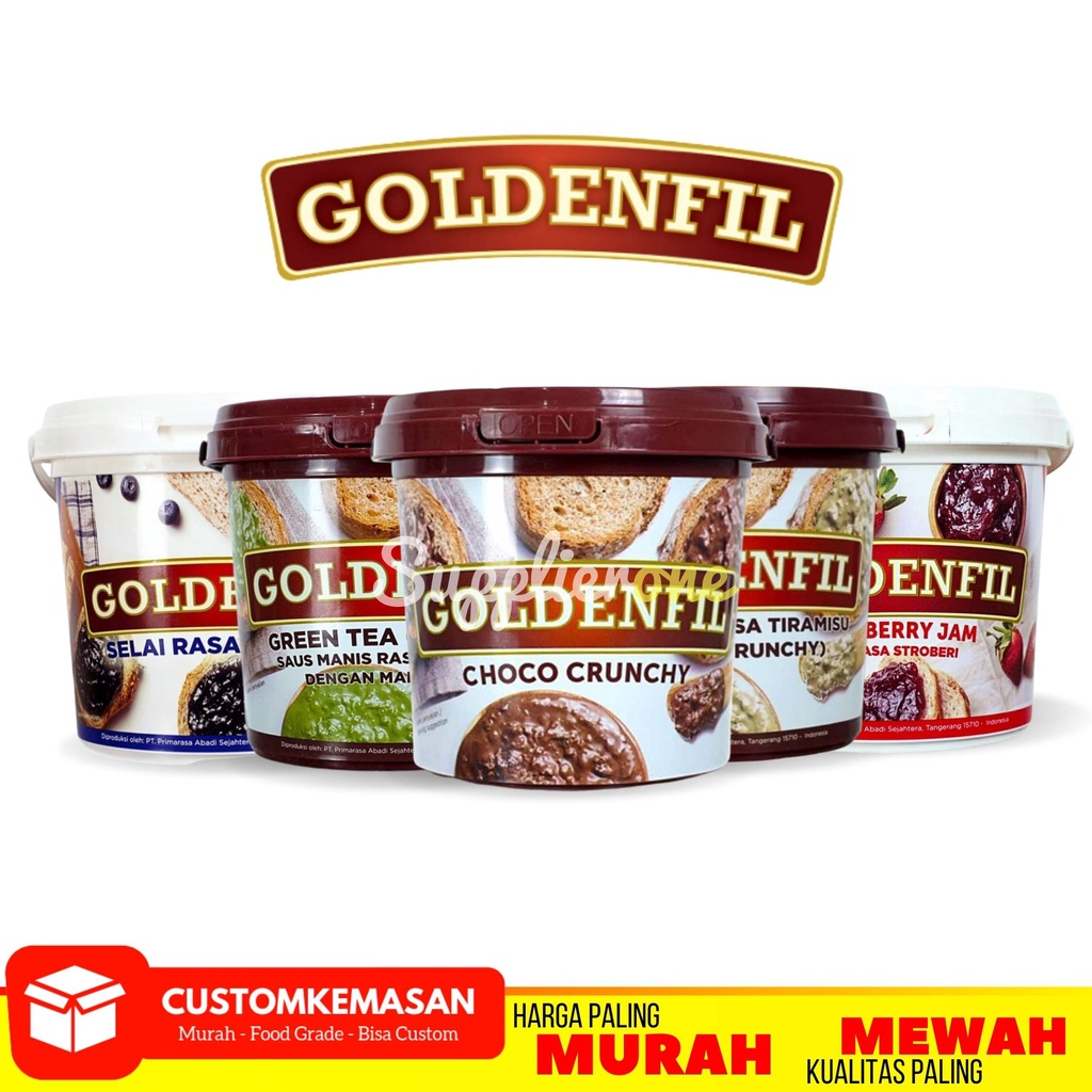 

Goldenfil 1kg / Selai Roti Bakar / Toping Roti / Selai Roti / Selai Coklat / Olesan Roti