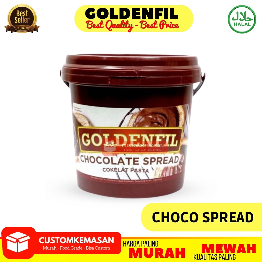 

Bny31 Goldenfil 1kg / Selai Roti Bakar / Toping Roti / Selai Roti / Selai Coklat / Olesan Roti