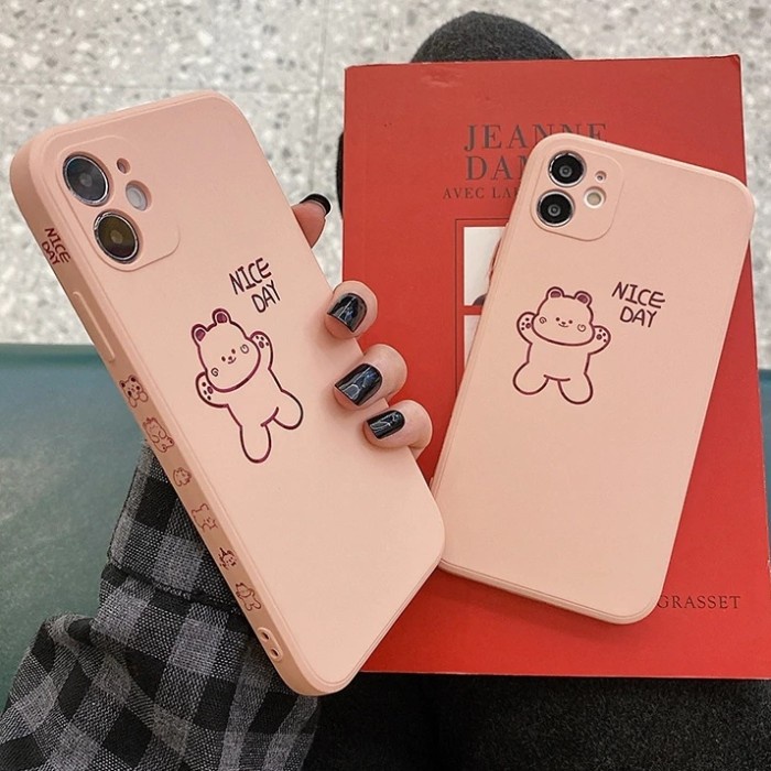 OPPO RENO 4, RENO 4F, RENO 5, RENO 5F - nice bear pink soft casecasing - RENO 4F