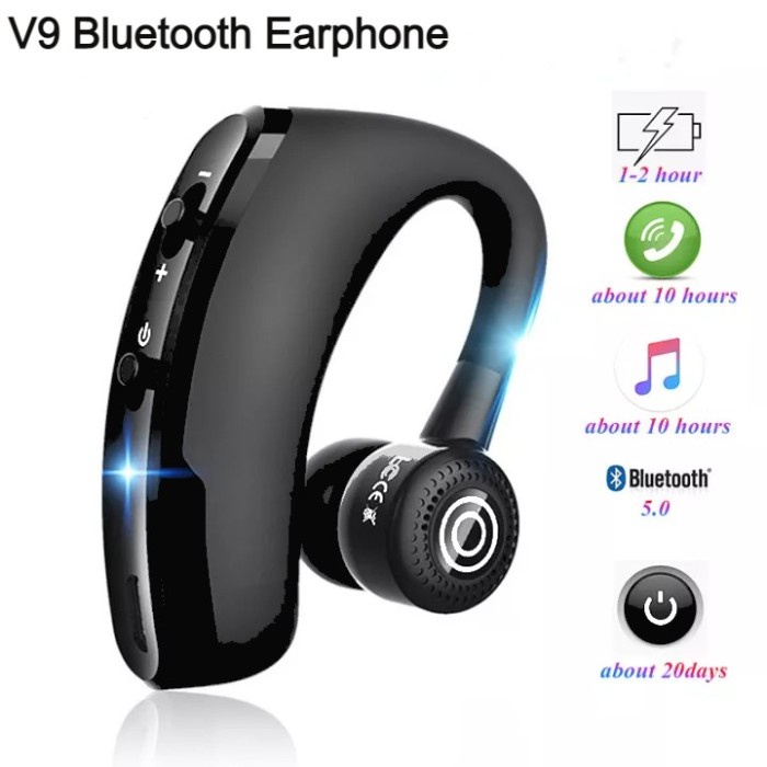 V9 Earphone Bluetooth 5.0 / Wireless 8D Full Bass Headset with Mic - V9
