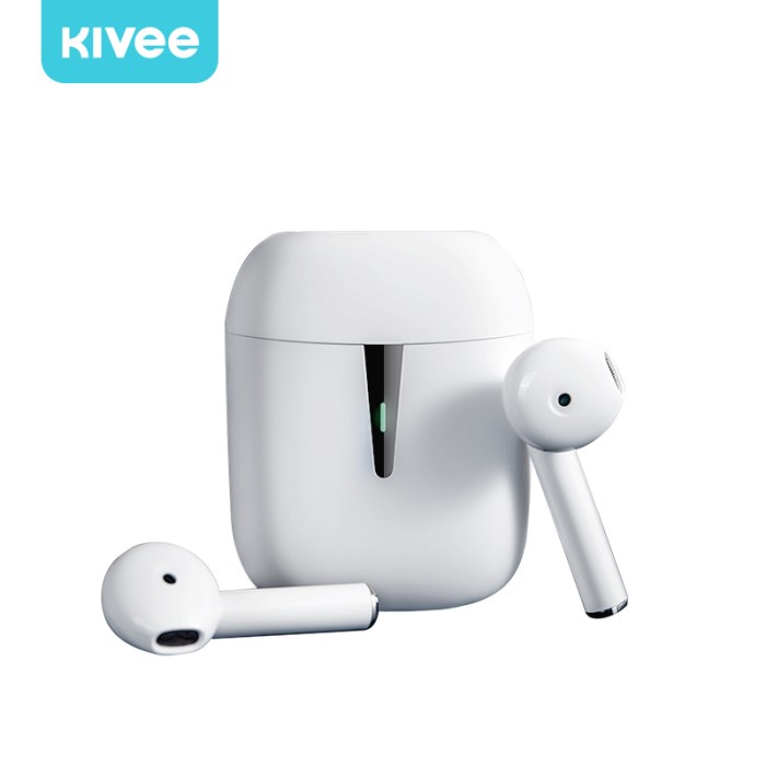 Earphones TWS bluetooth Headset KIVEE inpods 12 earphones wireless - White