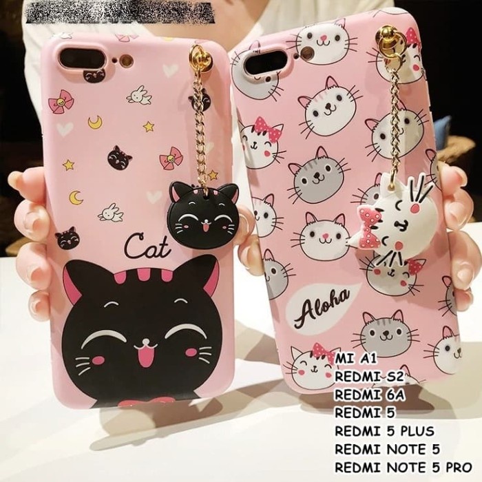 FOR XIAOMI REDMI MI A1, S2, 6A, 5, 5 PLUS, NOTE 5, NOTE 5 PRO-CAT CASE - REDMI 5.WHITE