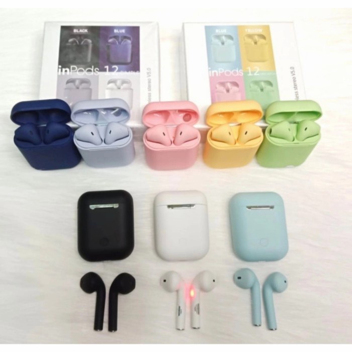 AIRSPRO Inpods 12 Headset Bluetooth Earphone TWS Airpods i12 Macaron