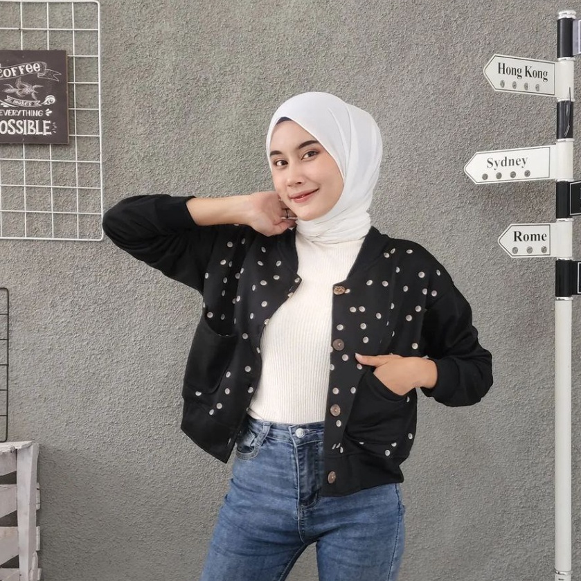 Jaket Jacket Jeket OOTD Atas Wanita Lea Crop Outer l  Crop Kekinian Original Premium Murah