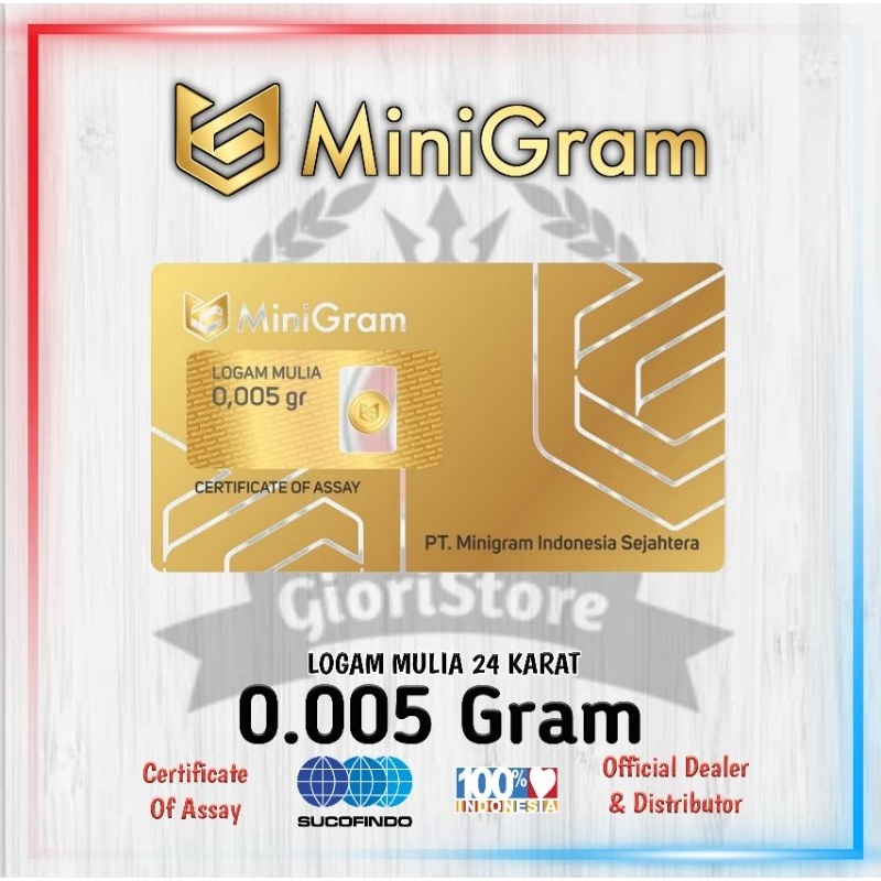 MINIGRAM BABYGOLD 0.005 Gram Logam Mulia Emas Asli 24 Karat Bersertifikat