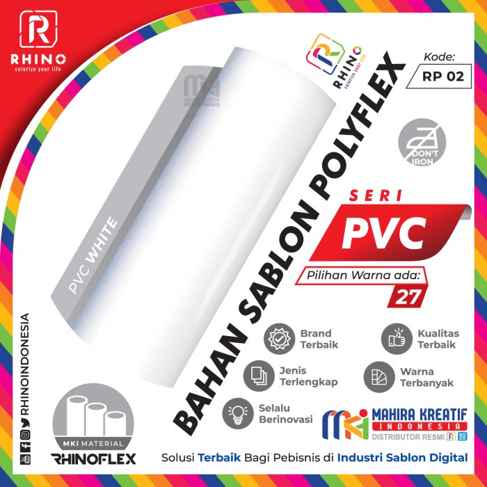 

Polyflex Korea / poly flex / Rhino flex PVC Putih - White