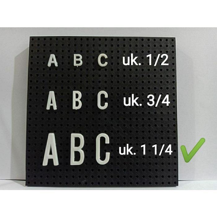 

Huruf Plastik Movitex | Data Text | Data Graph (A s/d Z Uk 1 1/4 Inch)