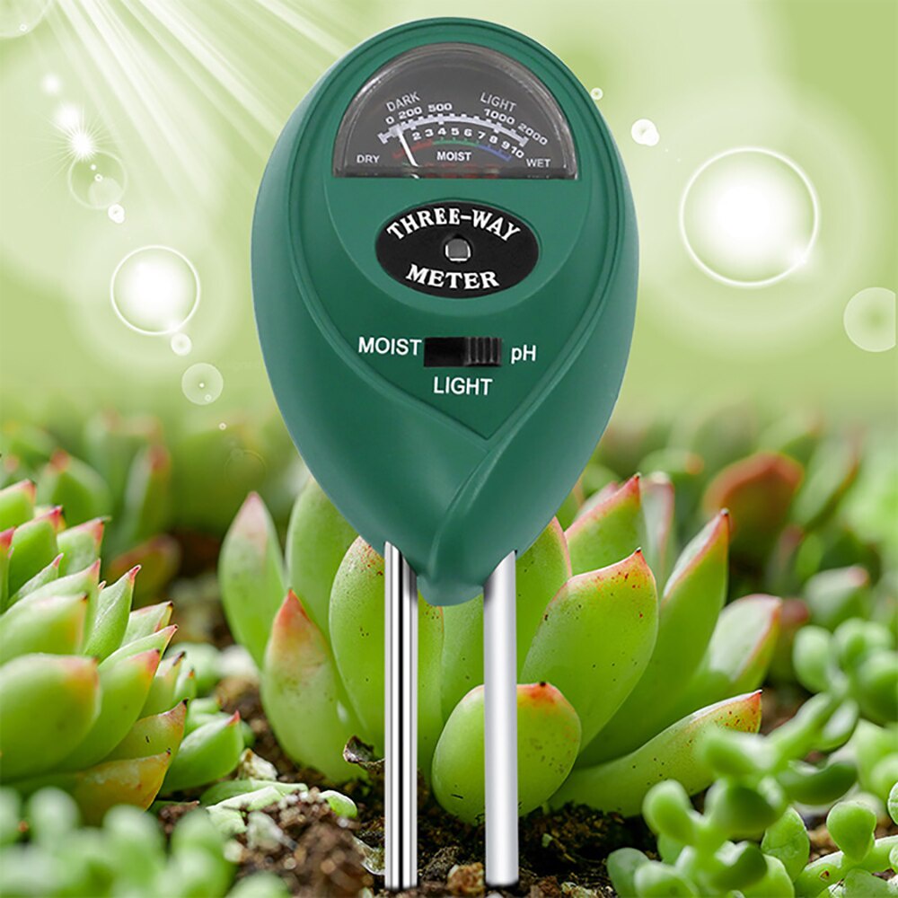 Tester Digital 3 in1 kelembaban tanah, alat pengukur tingkat PH kelembapan tanah untuk tanaman bunga