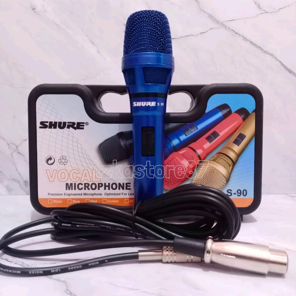 microphon karaoke shure s-90 mic kabel suara bass jernih