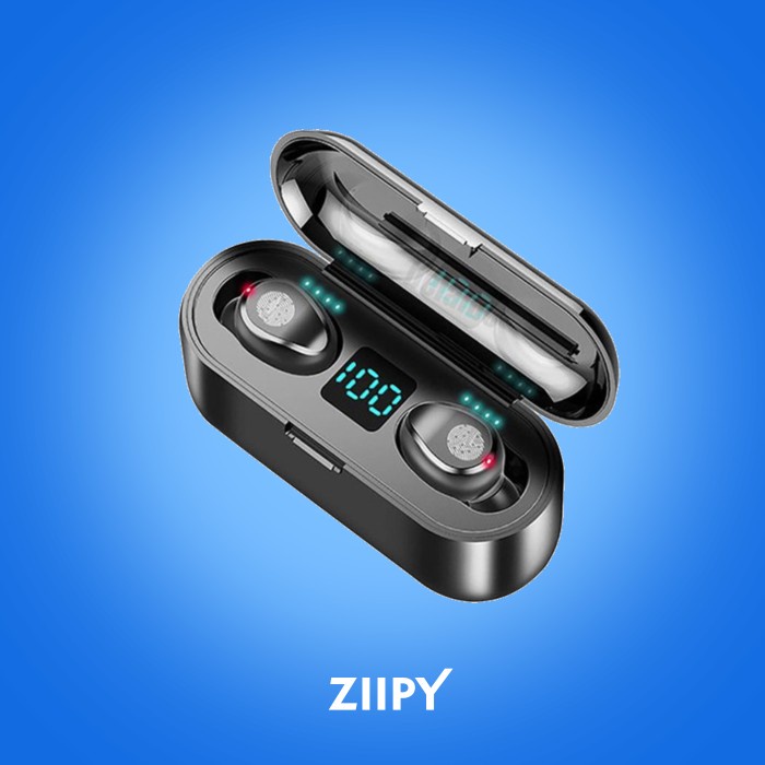 Headset / Earphone Bluetooth Gaming TWS F9 (Bukan JBL) Original - Hitam