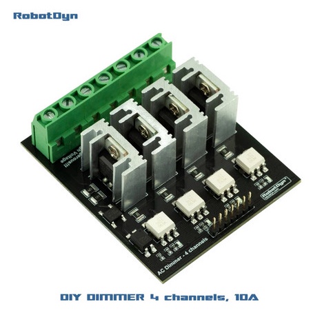 Module Light Dimmer Lampu 220V AC 16A 4 Channel PWM 5V 3.3V Arduino Limited