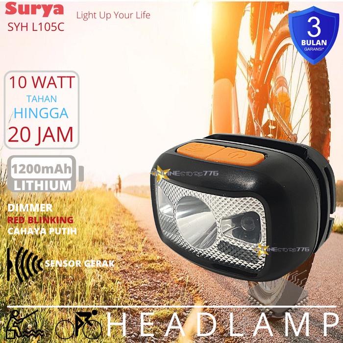 CFS SENTER KEPALA LUBY L2882 / HEADLAMP LUBY L2882 / RECHARGEABLE - SURYA L105C