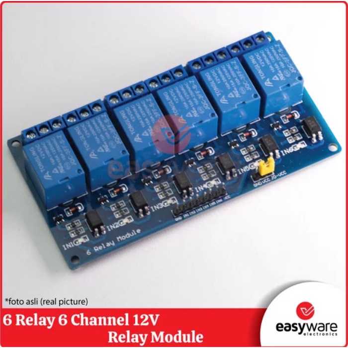 ✨Murah✨ -Relay module 6 channel 6 relay module low trigger 5V 12V DC
