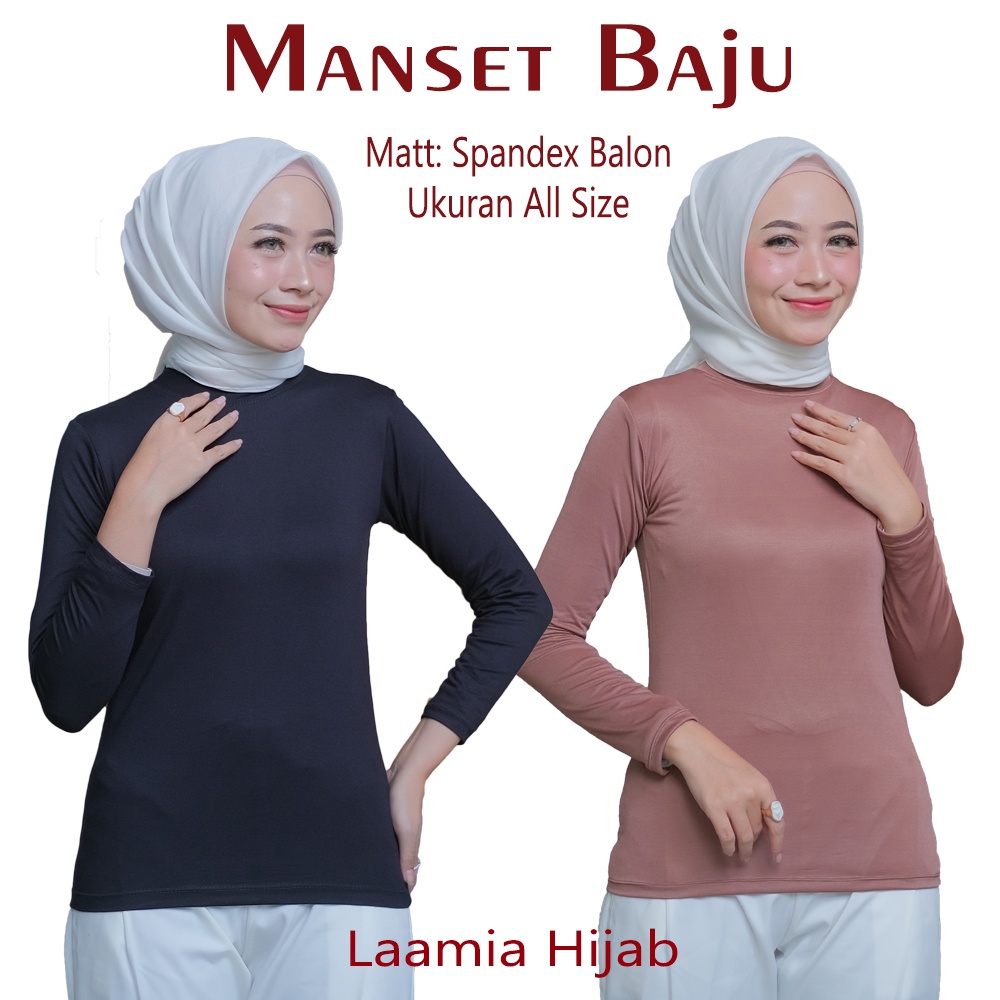 Manset Baju Lengan panjang all size / Baju Dalaman spandex balon melar / dalaman baju muslim /manset