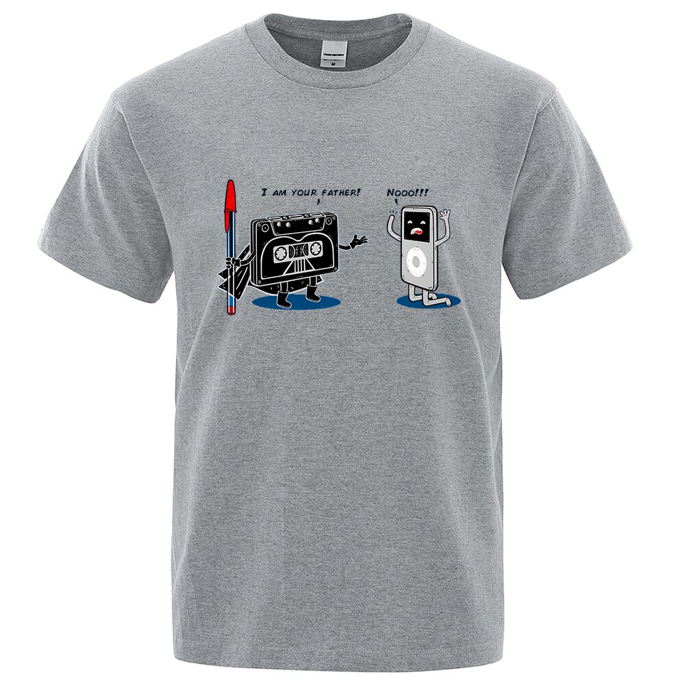 Jemssky Pemutar Musik Lucu Atasan Pria Kaus Longgar Musim Panas Kaus Oblong Katun Crewneck Pakaian K