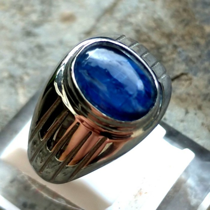 Cincin Batu Mulia Blue Safir Kyanite Australia Crystal KODE136