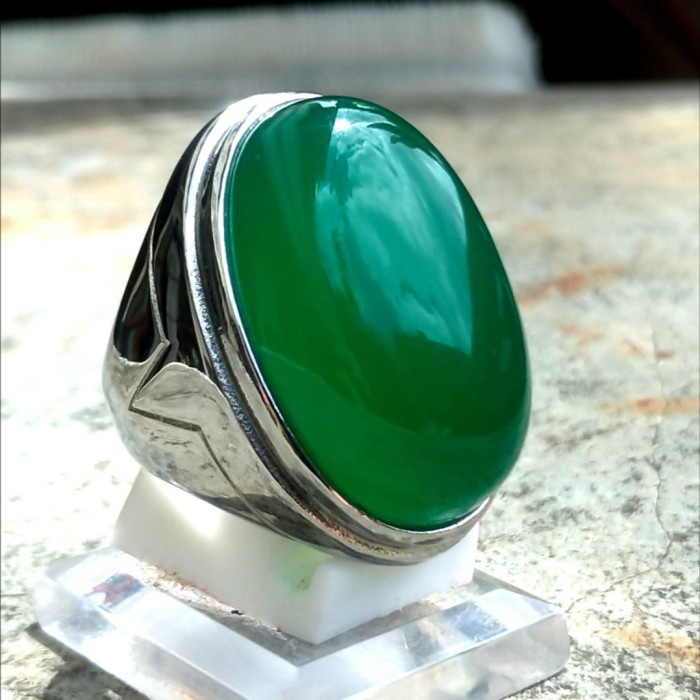 CINCIN BATU AKIK IJO GARUT / HIJAU GARUT BIG SIZE 30 MM