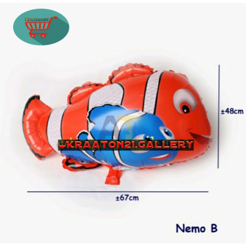 Balon foil ikan Nemo anak / balon terbang / balon gas / balon helium / balon grosir