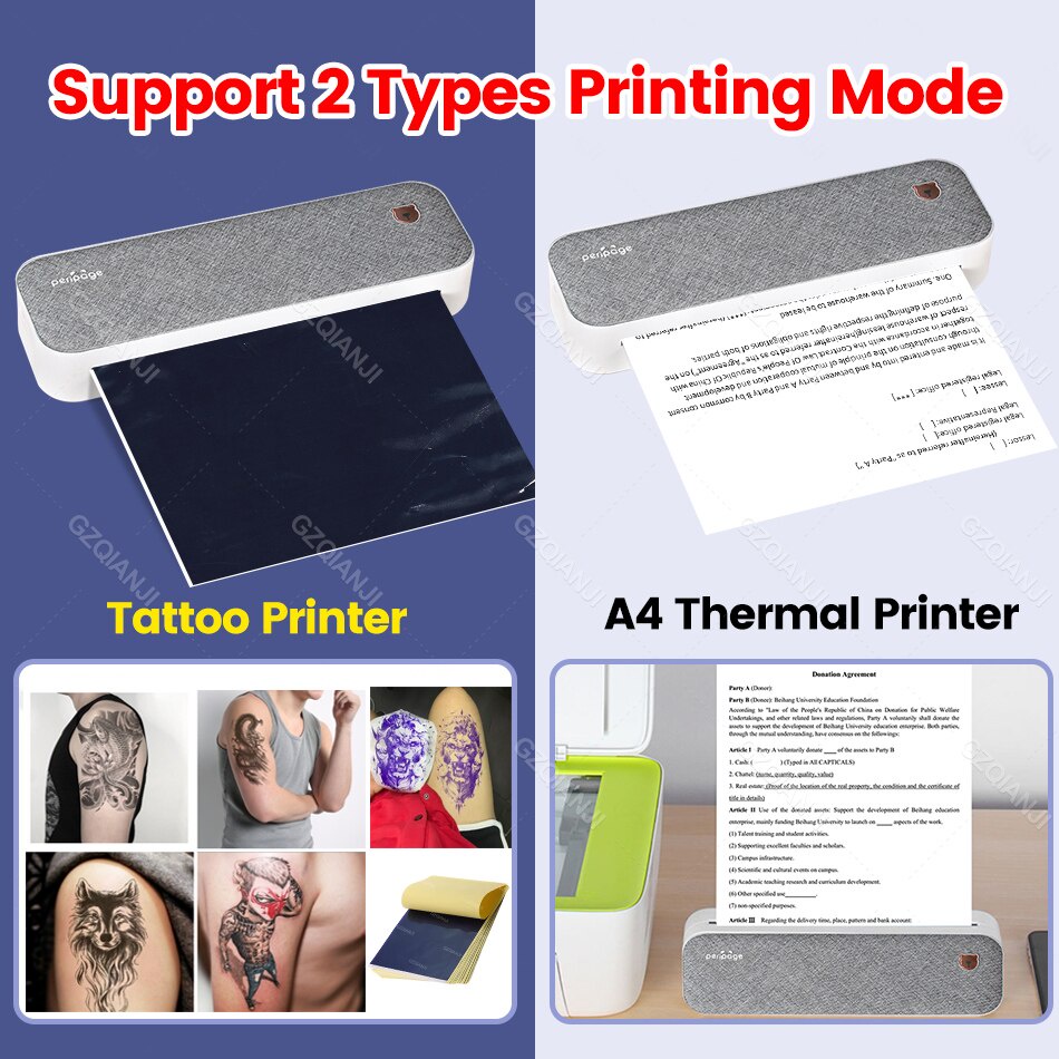 

Peripage A4 Mesin Transfer Stensil Gambar Tato Printer Termal Multifungsi Pembuat Label Cetak Kertas Tato Mesin Fotokopi A40
